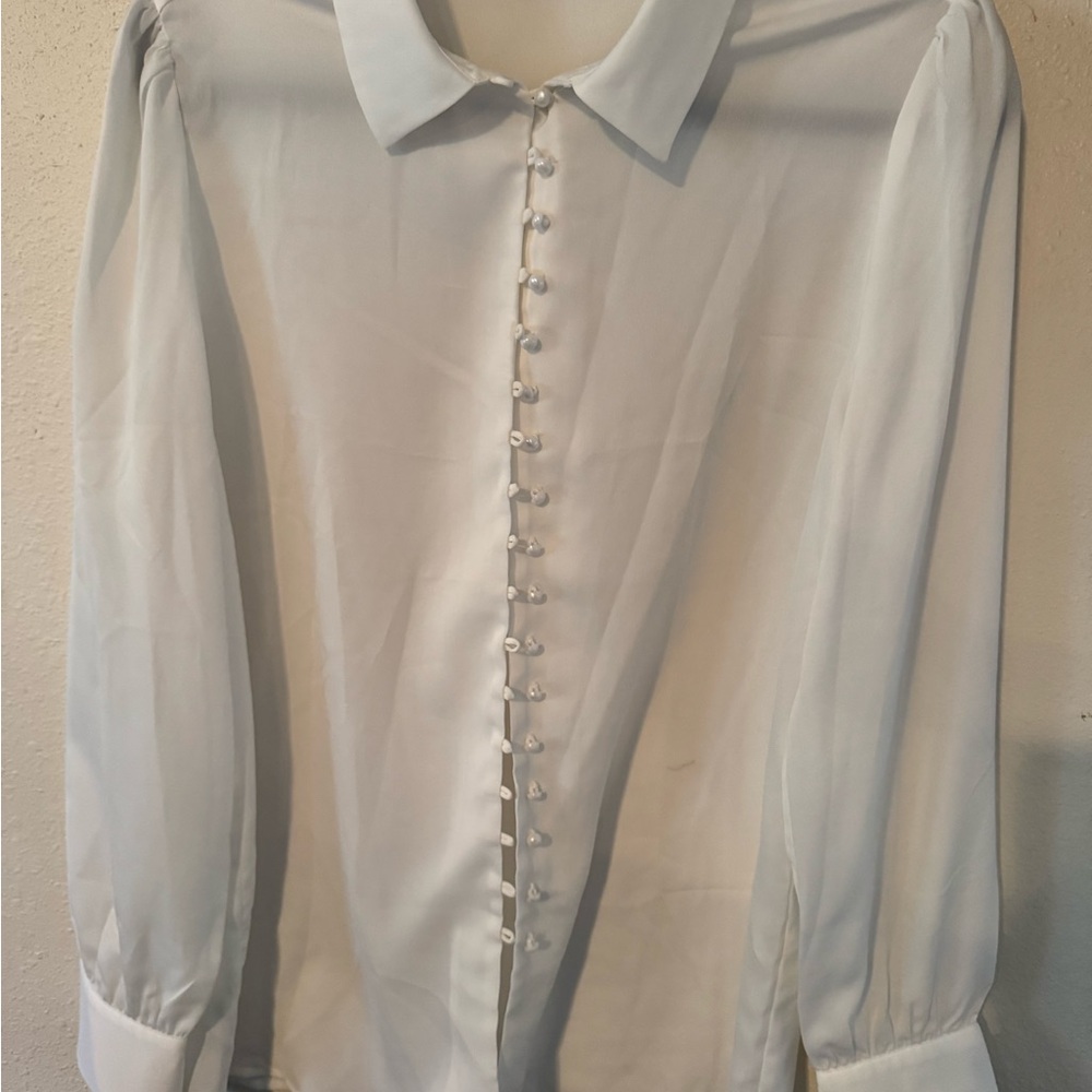 Elegant White Button-Up Blouse